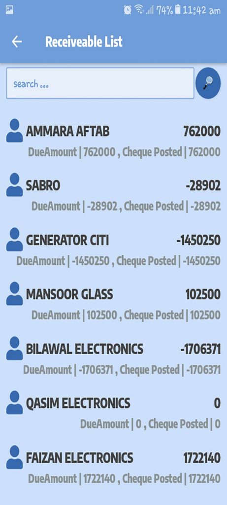 receivable list 1 1 1 1 1 1